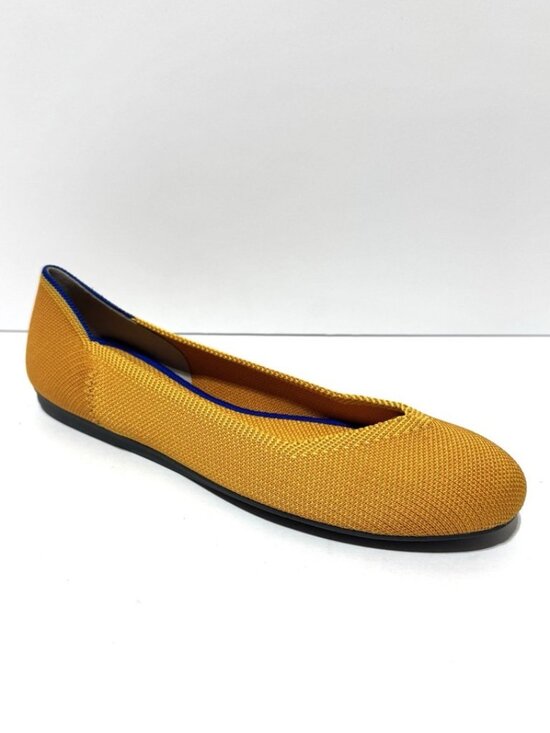 Rothys Lemondrop Yellow Round Toe Knit Flats Slip On Women’s Size US 7.5 Rothys the flat yellow - Gem main image 3